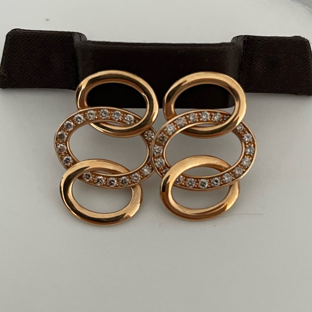 Pomellato Brera 18k Rose gold diamond earrings